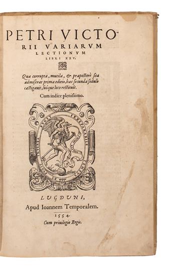 VETTORI, PIERO. Variarum lectionum libri XXV.  1554